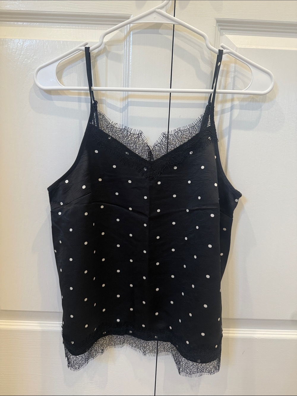 Loft Polka Dot Lace Trim Cami Top - Women